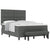 Box Spring Bed with Mattress Dark grey 137 x 190 cm