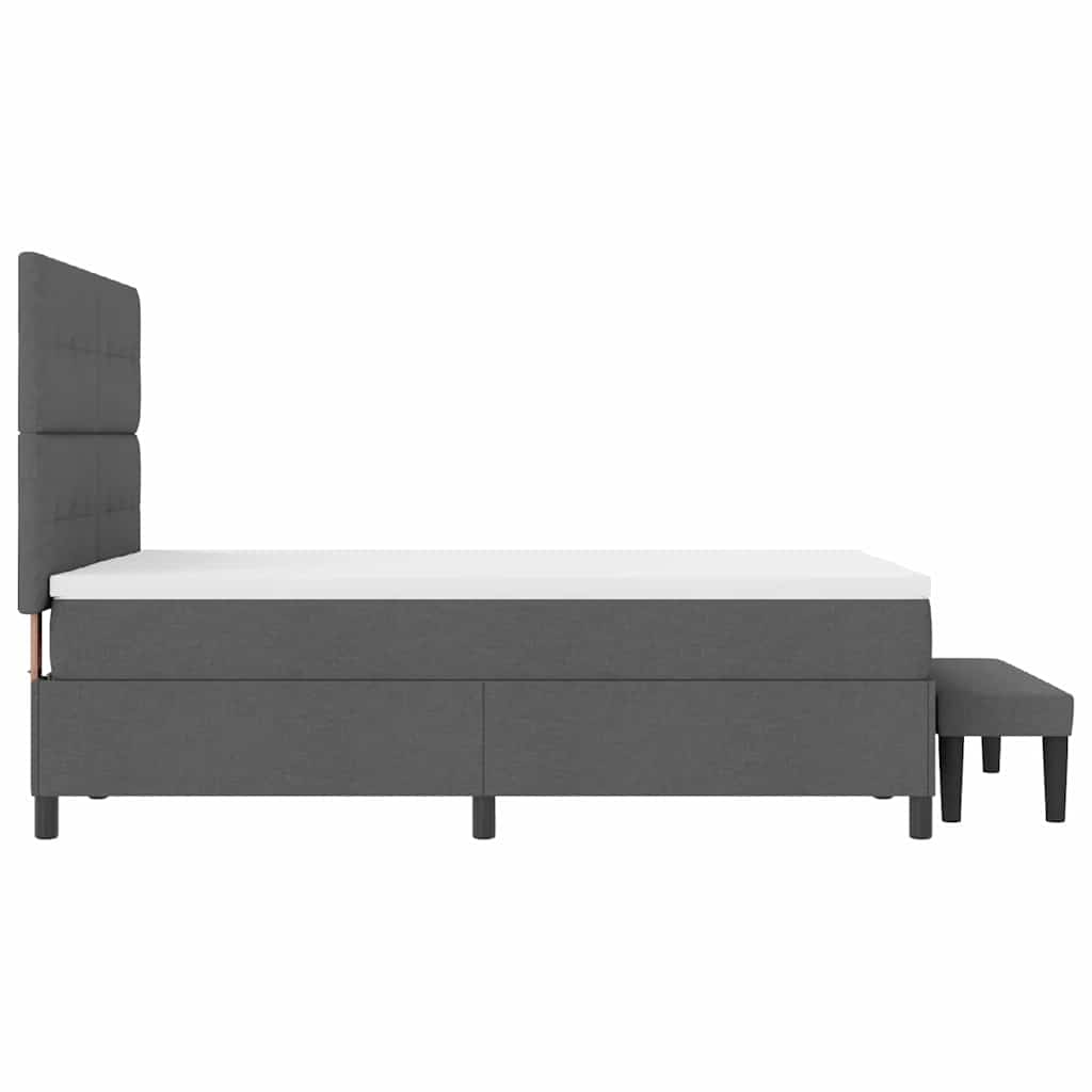 Box Spring Bed with Cushion Dark Grey 152 x 200 cm Fabric