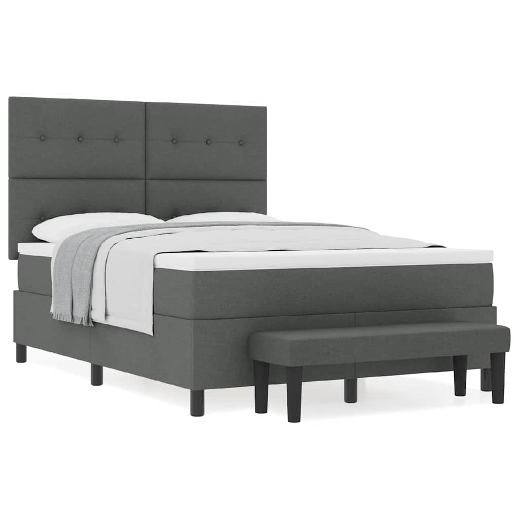 Box Spring Bed with Mattress Dark grey 152 x 200 cm