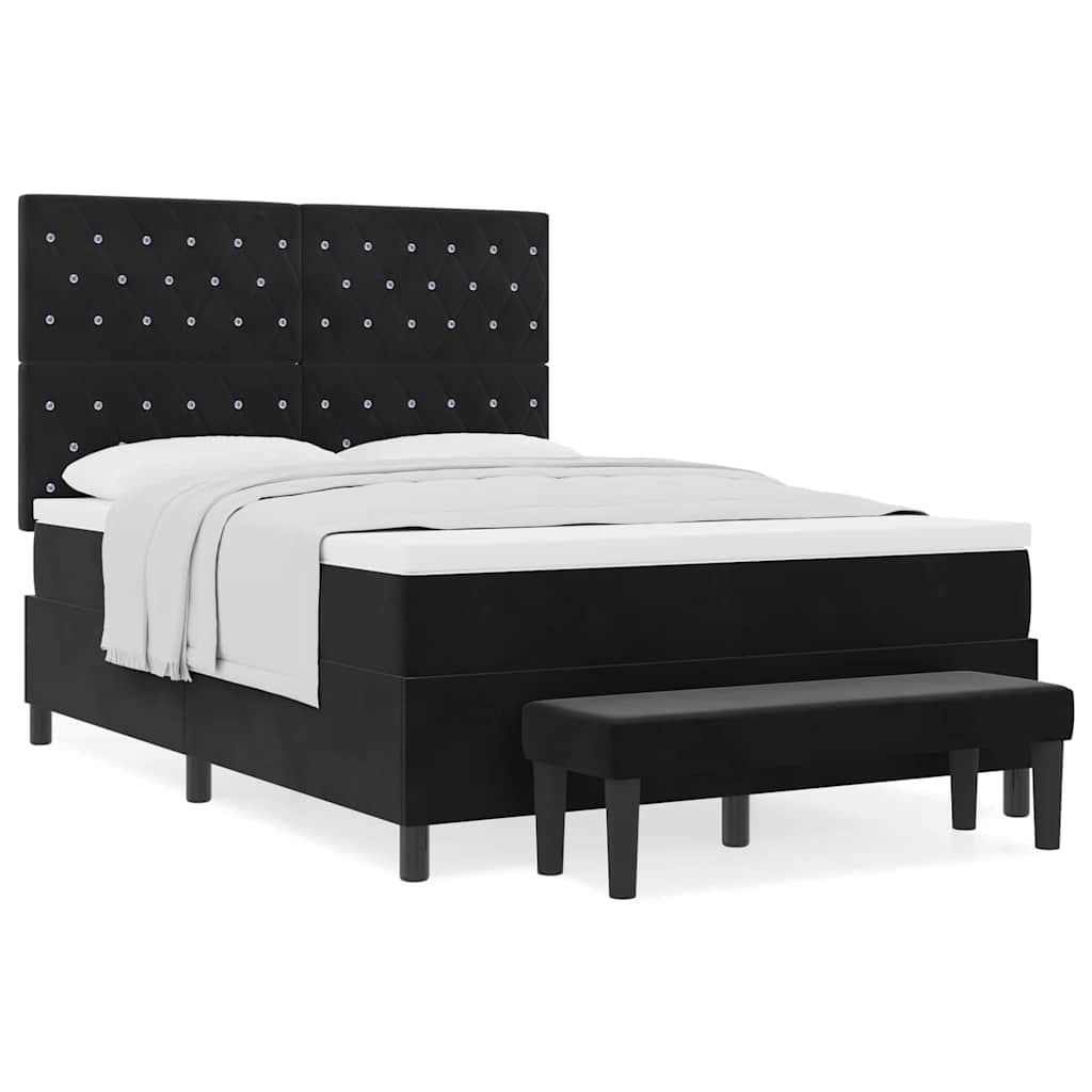 Box Spring Bed 2 pcs 203 x 152 x 128 cm Velvet, Engineered wood