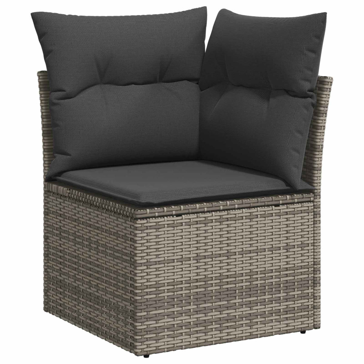 Garden Sofa Set 7 pcs 6-Seater Grey Poly Rattan