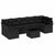 Garden Sofa Set with Cushion Manual 8 pcs Black 55 x 55 x 37 cm