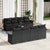 Garden Sofa Set with Cushion Manual 9 pcs Black 55 x 55 x 37 cm