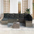 Garden Sofa Set with Cushion 9 pcs Black Poly rattan