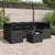 Garden Sofa Set with Cushion Manual 7 pcs Black 55 x 55 x 37 cm