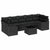 Garden Sofa Set with Cushion Manual 8 pcs Black 55 x 55 x 37 cm