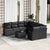 Garden Sofa Set with Cushion Manual 9 pcs Black 55 x 55 x 37 cm