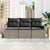 Garden Sofa Set with Cushion 3 pcs Grey Poly rattan