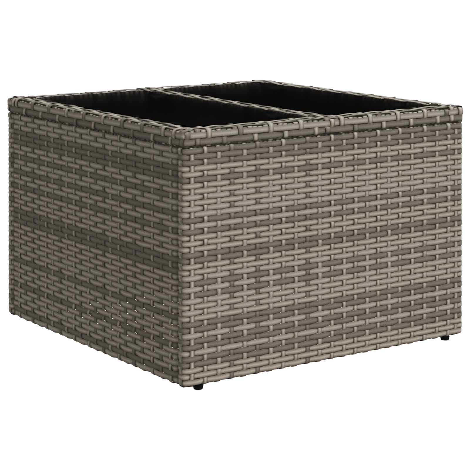 Garden Sofa Set 5 pcs 4-Seater Grey Poly Rattan