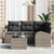 Garden Sofa Set with Cushion 5 pcs Grey Poly rattan
