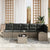 Garden Sofa Set with Cushion 7 pcs Grey Poly rattan