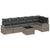 Garden Sofa Set with Cushion 7 pcs Grey Poly rattan