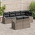 Garden Sofa Set with Cushion 7 pcs Grey Poly rattan