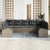 Garden Sofa Set with Cushion 9 pcs Grey Poly rattan