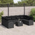 Garden Sofa Set with Cushion 10 pcs Black Poly rattan