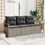 Garden Sofa Set 3 pcs Grey Poly Rattan, Powder-Coated Steel