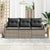 Garden Sofa Set 3 pcs Grey Poly Rattan, Powder-Coated Steel