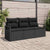 Garden Sofa Set 3 pcs Black Poly Rattan, Powder-Coated Steel