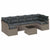 Garden Sofa Set with Cushion Manual 8 pcs Grey 55 x 55 x 37 cm