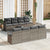 Garden Sofa Set with Cushion Manual 9 pcs Grey 55 x 55 x 37 cm