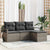 Garden Sofa Set 4 pcs Grey Poly Rattan, Powder-Coated Steel
