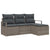 Garden Sofa Set 4 pcs Grey Poly Rattan, Powder-Coated Steel