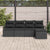 Garden Sofa Set 5 pcs Black Poly Rattan, Powder-Coated Steel
