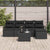 Garden Sofa Set 6 pcs Black Poly Rattan, Powder-Coated Steel