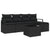 Garden Sofa Set 6 pcs Black Poly Rattan, Powder-Coated Steel