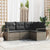 Garden Sofa Set 4 pcs Grey Poly Rattan, Powder-Coated Steel