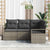 Garden Sofa Set 4 pcs Grey Poly Rattan, Powder-Coated Steel