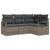 Garden Sofa Set 4 pcs Grey Poly Rattan, Powder-Coated Steel
