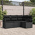 Garden Sofa Set 4 pcs Black Poly Rattan, Powder-Coated Steel
