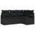 Garden Sofa Set 4 pcs Black Poly Rattan, Powder-Coated Steel