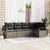 Garden Sofa Set 5 pcs Grey Poly Rattan, Powder-Coated Steel