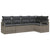Garden Sofa Set 5 pcs Grey Poly Rattan, Powder-Coated Steel