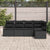 Garden Sofa Set 5 pcs Black Poly Rattan, Powder-Coated Steel