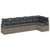 Garden Sofa Set 6 pcs Grey Poly Rattan, Powder-Coated Steel