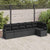 Garden Sofa Set 6 pcs Black Poly Rattan, Powder-Coated Steel