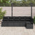Garden Sofa Set 6 pcs Black Poly Rattan, Powder-Coated Steel