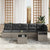 Garden Sofa Set with Cushion with Storage 7 pcs Light Grey