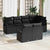 Garden Sofa Set 7 pcs Black Poly Rattan, Powder-Coated Steel