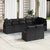 Garden Sofa Set 8 pcs Black Poly Rattan, Powder-Coated Steel