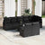 Garden Sofa Set 9 pcs Black Poly Rattan, Powder-Coated Steel