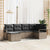Garden Sofa Set 6 pcs Grey Poly Rattan, Powder-Coated Steel
