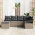 Garden Sofa Set 6 pcs Grey Poly Rattan, Powder-Coated Steel