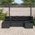 Garden Sofa Set 6 pcs Black Poly Rattan, Powder-Coated Steel