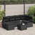 Garden Sofa Set 7 pcs Black Poly Rattan, Powder-Coated Steel
