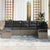 Garden Sofa Set 7 pcs Grey Poly Rattan, Powder-Coated Steel