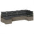 Garden Sofa Set 7 pcs Grey Poly Rattan, Powder-Coated Steel